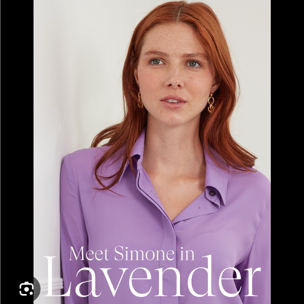 NuMi “Simone” Button Down Shirt in Lavender, size Large